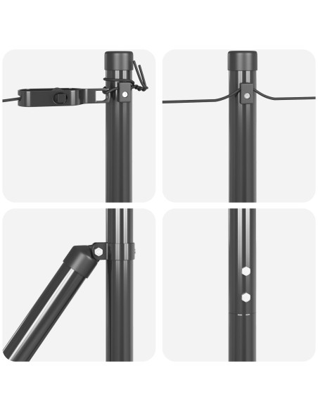 Palo della recinzione 7 pcs Grigio Acciaio