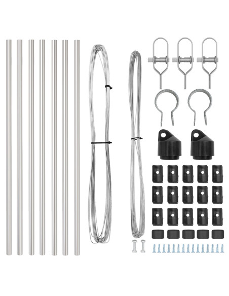 Set di pali da recinzione  Set di 7 Argento Acciaio zincato