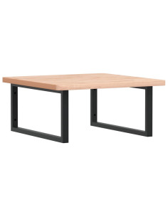 Ripiano a Parete per Lavabo in Acciaio e Massello di Faggio 2