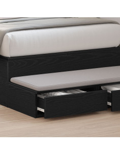 Cassetti per letto con cassetto Rovere Nero 80 x 36,5 x 16,5 cm