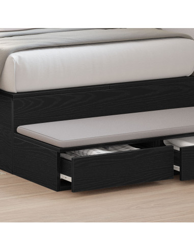 Cassetti per letto con cassetto Rovere Nero 80 x 36,5 x 16,5 cm