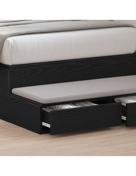 Cassetti per Letto Nero 80x36,5x16,5 cm in Legno Ingegnerizzato