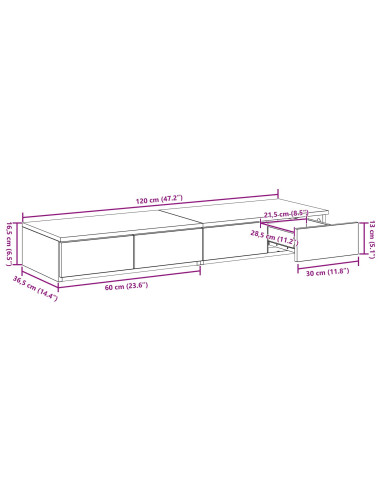 Cassetti per letto con cassetto Bianco 120 x 36,5 x 16,5 cm