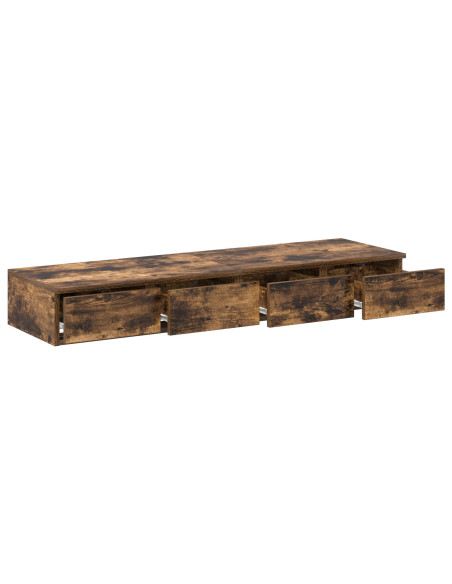 Cassetti per Letto Rovere Affumicato 120x36,5x16,5 cm Legno Ingegnerizzato