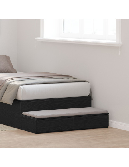 Cassetti per Letto  Neri 75x36,5x16,5 cm in Legno Compensato