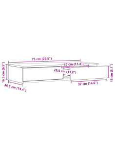 Cassetti per letto Grigio cemento 75 x 36,5 x 16,5 cm