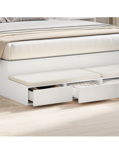 Cassetti per letto con cassetto Bianco 135 x 36,5 x 16,5 cm