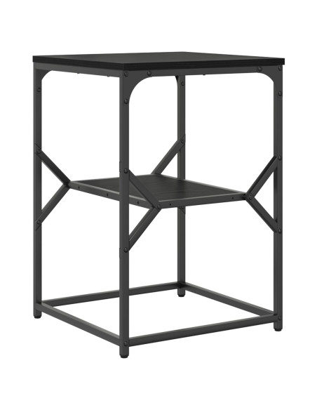 Tavolino  Nero Rovere 41x40x60 cm Legno ingegnerizzato