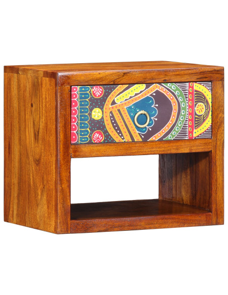 Comodino 40x35x35 cm Legno Massello di Acacia