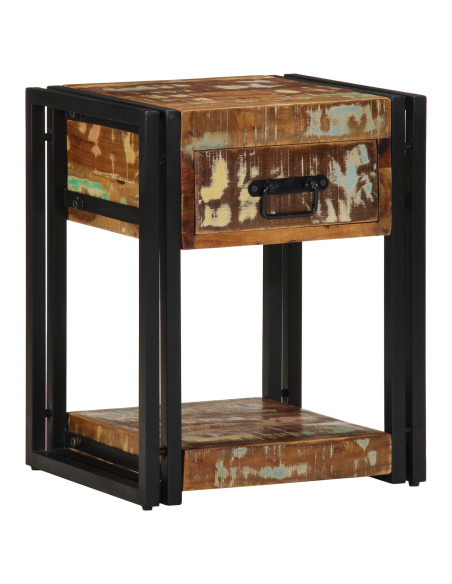 Comodino  40x35x50 cm in legno massello riciclato
