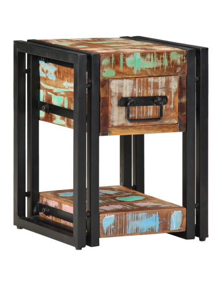 Comodino vitaXL 40x40x40 cm in legno massello recuperato