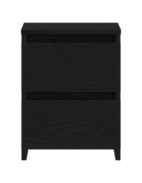 Comodino  con cassetti Nero Rovere 30x30x40 cm