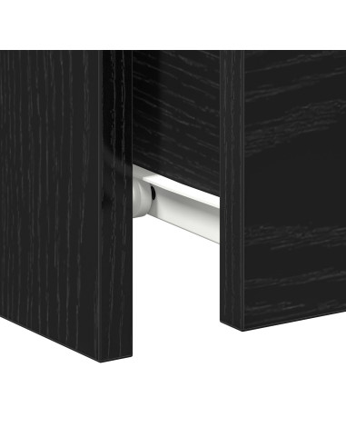 Armadio da Notte con cassetto 2 pcs Rovere Nero 30 x 30 x 40 cm