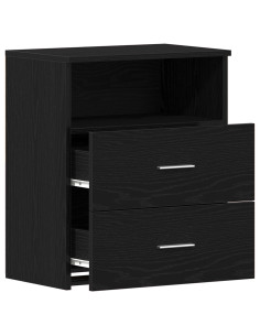 Comodino Rovere Nero 50 x 32 x 60cm Legno multistrato