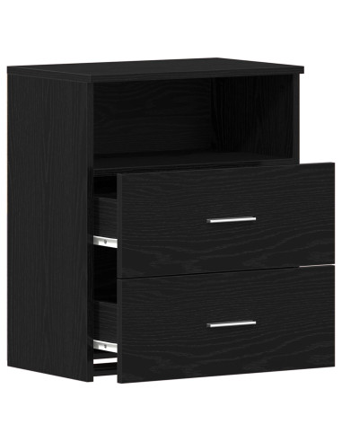 Comodino Rovere Nero 50 x 32 x 60cm Legno multistrato