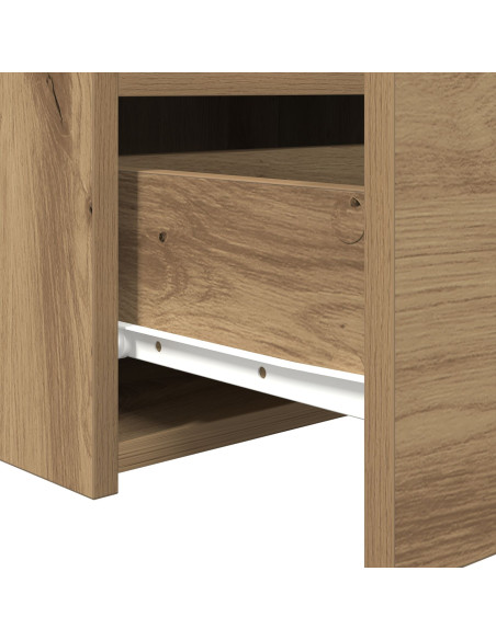 Comodini con Luci LED 2 pz Rovere Artigianale 50x40x45 cm