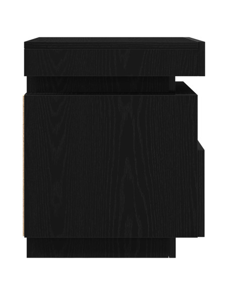 Comodino  con luci LED 2 pezzi Nero Rovere 40x39x48,5 cm