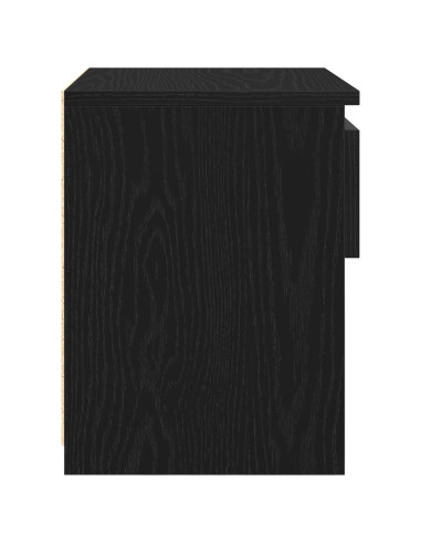 Armadio da Notte con cassetto 2 pcs Rovere Nero 40 x 30 x 39 cm