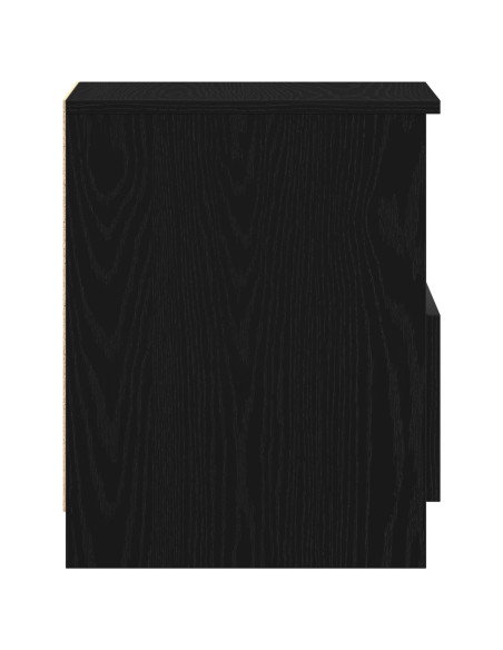 Comodino Nero Rovere 40x40x50 cm in Legno Ingegnerizzato