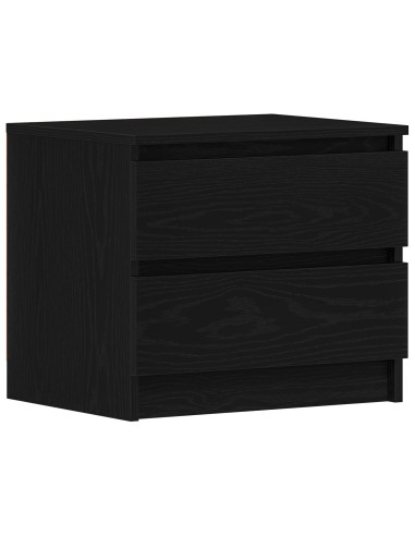 Armadio da Notte con cassetto Rovere Nero 50 x 40 x 43,5 cm
