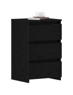 Armadio da Notte con cassetto Rovere Nero 40 x 35 x 62,5 cm