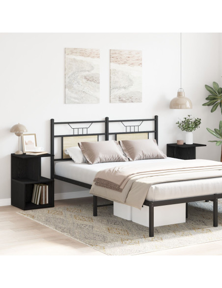 Comodini 2 pz Nero Rovere 35x35x55 cm Legno ingegnerizzato