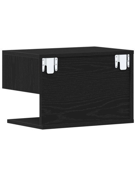 Armadio da Notte con cassetto 2 pcs Rovere Nero 46 x 30 x 30 cm