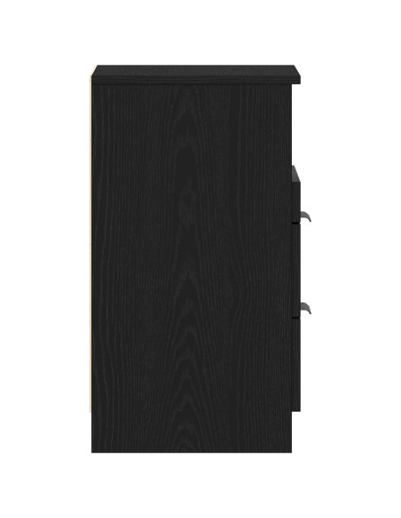 Comodino  Nero Rovere 40x35x65 cm Realizzato in Legno Ingegnerizzato