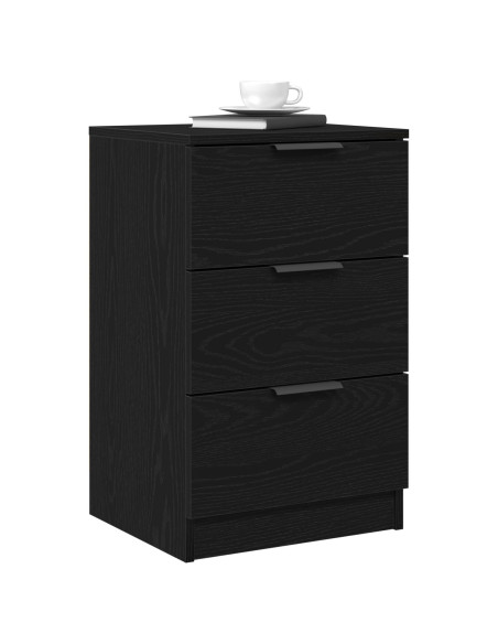 Armadio da Notte Rovere Nero 40 x 65 x 65 cm Legno multistrato
