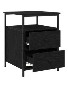 Armadio da Notte 2 pcs Rovere Nero 34 x 35,5 x 50 cm