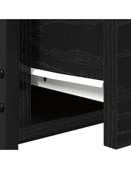 Comodino  Nero Rovere 34x36x50 cm Legno ingegnerizzato e Acciaio