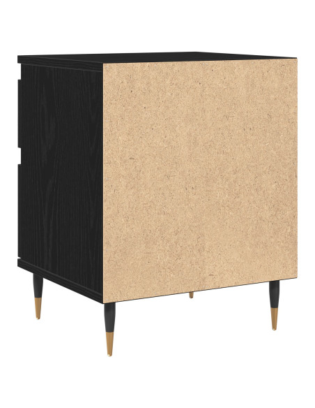 Comodino  Nero Rovere 40x35x50 cm in Legno Ingegnerizzato