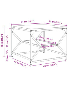 Tavolino da salotto Rovere artigianale 51 x 50 x 40 cm
