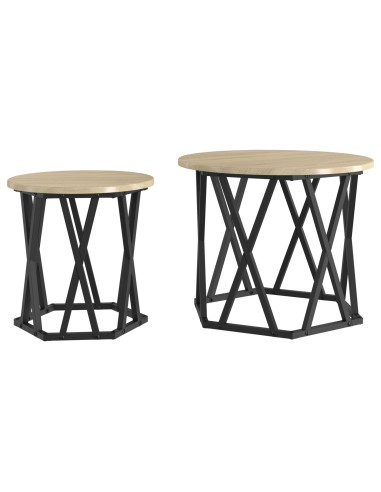 Tavolo laterale 2 pcs Rovere Sonoma