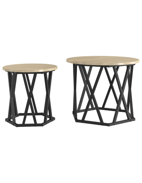 Tavolo laterale 2 pcs Rovere Sonoma