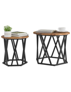 Tavolo laterale 2 pcs legno di recupero