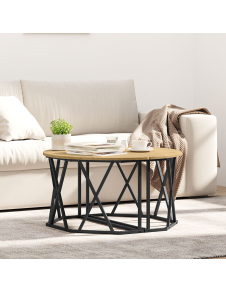Tavolino da caffè  in rovere artigianale 31.5x31.5x16.5 pollici realizzato in legno ingegnerizzato