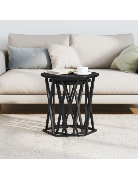 Tavolini 2 pz Nero Rovere Legno Ingegnerizzato