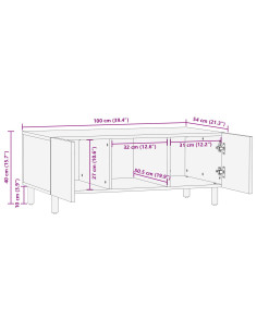 Tavolino da salotto Marrone 100 x 54 x 40 cm
