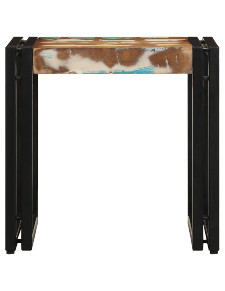 Tavolino da caffè Multicolore 40x50x38 cm Legno Massello Recuperato