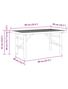 Tavolino da salotto Marrone 90 x 50 x 43 cm Bambù