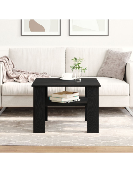 Tavolino da caffè nero in Rovere 60x60x42 cm in legno ingegnerizzato