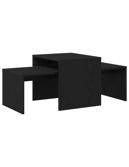 Set di Tavolini  Nero Rovere 100x48x40 cm in Legno Ingegnerizzato