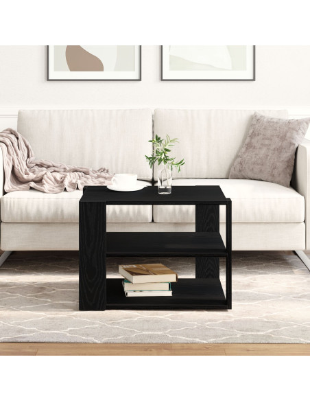 Tavolino da caffè  Nero Rovere 59,5x59,5x40 cm Legno ingegnerizzato