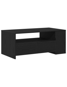 Tavolino da salotto con cassetto Rovere Nero 102 x 55 x 43,5 cm