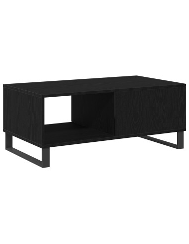 Tavolino da salotto con cassetto Rovere Nero 90 x 50 x 36,5 cm