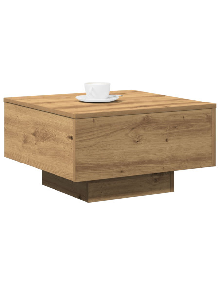 Tavolino da caffè  in rovere artigianale 55x55x31 cm in legno composito