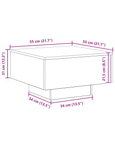 Tavolino da salotto Rovere Nero 55 x 55 x 31 cm