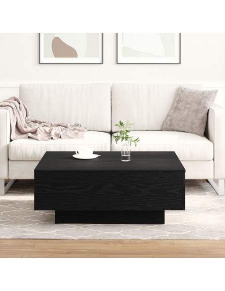 Tavolino da caffè  Nero Rovere 80x80x31 cm in Legno Ingegnerizzato
