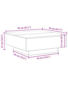 Tavolino da salotto Legno Vecchio e Blu 80 x 80 x 31 cm